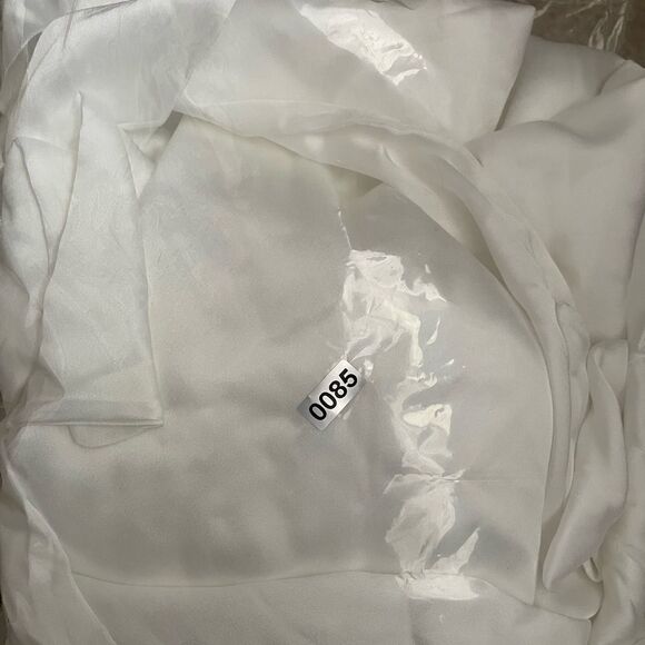 NWOT Show Me Your Mumu Samantha Ruffle Wrap Dress in ivory luxe satin Size S - Picture 7 of 10